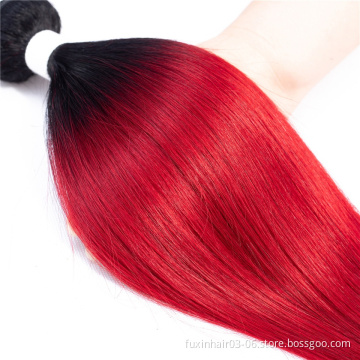 Hot Sale China Suppliers Raw Indian Hair 1B Red Straight Salon Hair Extension